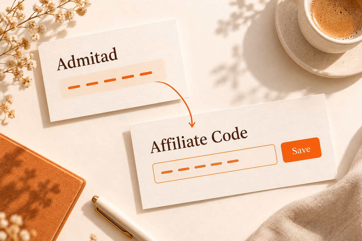 An affiliate code copied from Admitad into the corresponding DSers field
