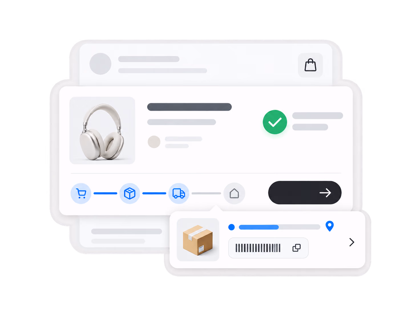 Verifying the tracking number on the customer's order page