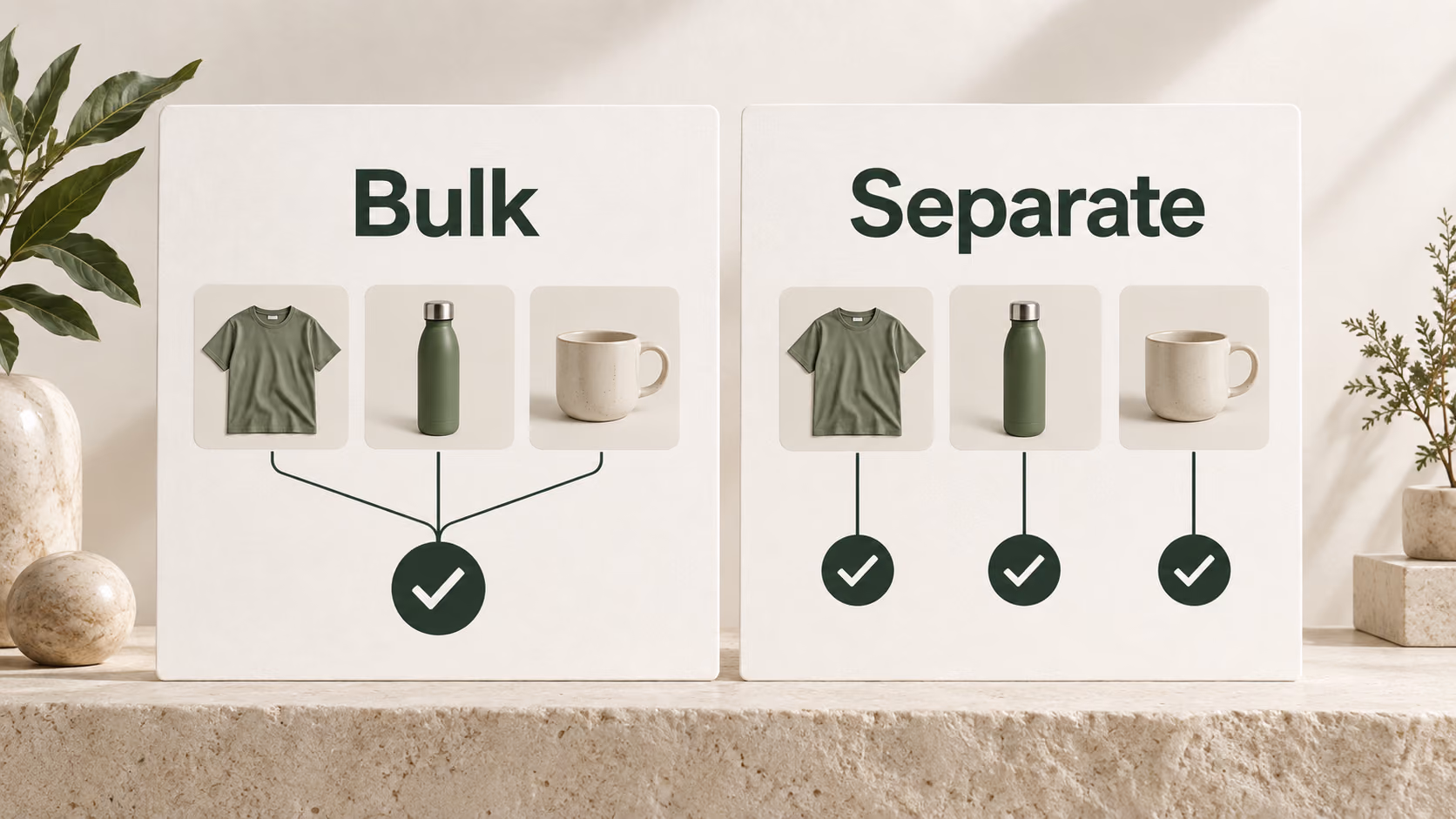 Grouped item updates compared with individual item updates