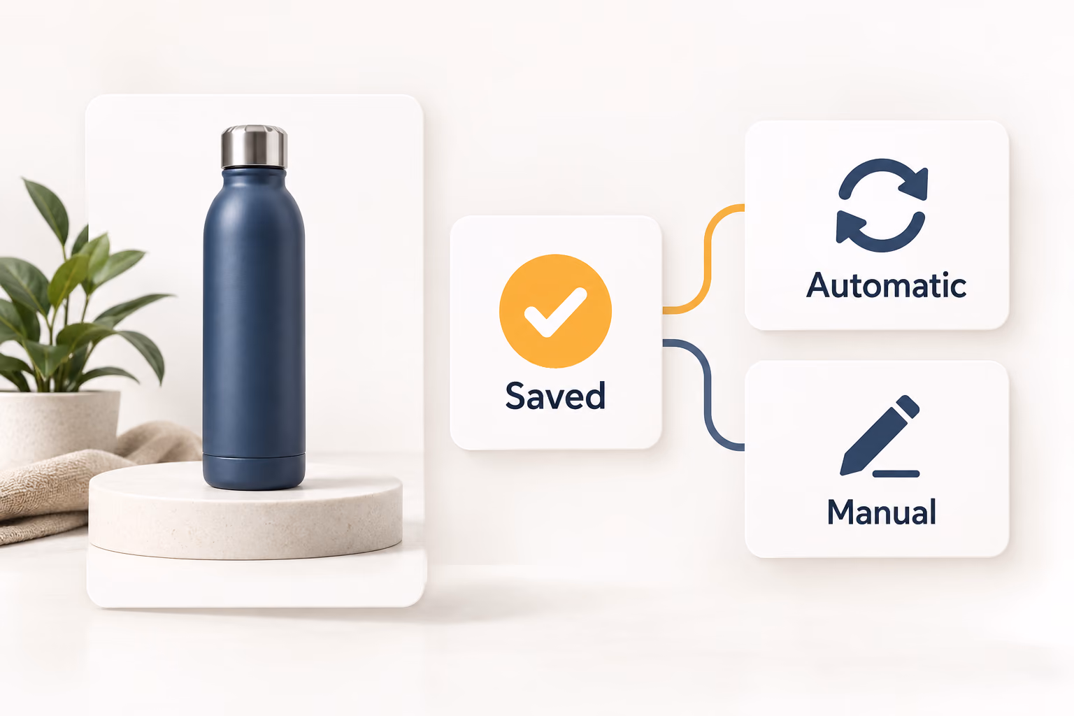 Saved settings with automatic and manual product exceptions