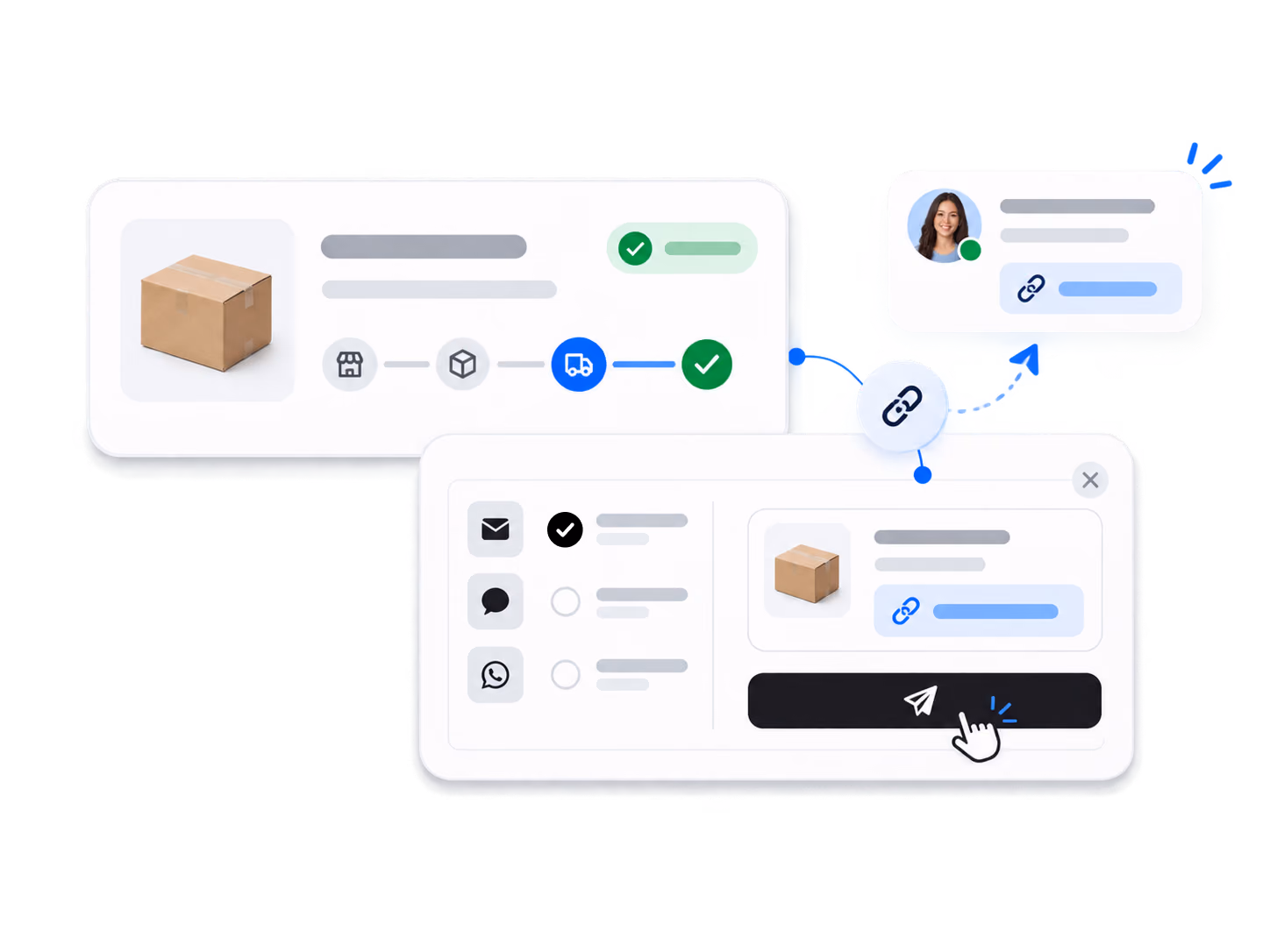 Sharing the branded tracking link after fulfillment
