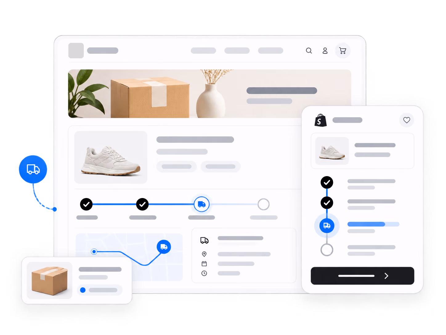 Buyers checking order status on a branded tracking page