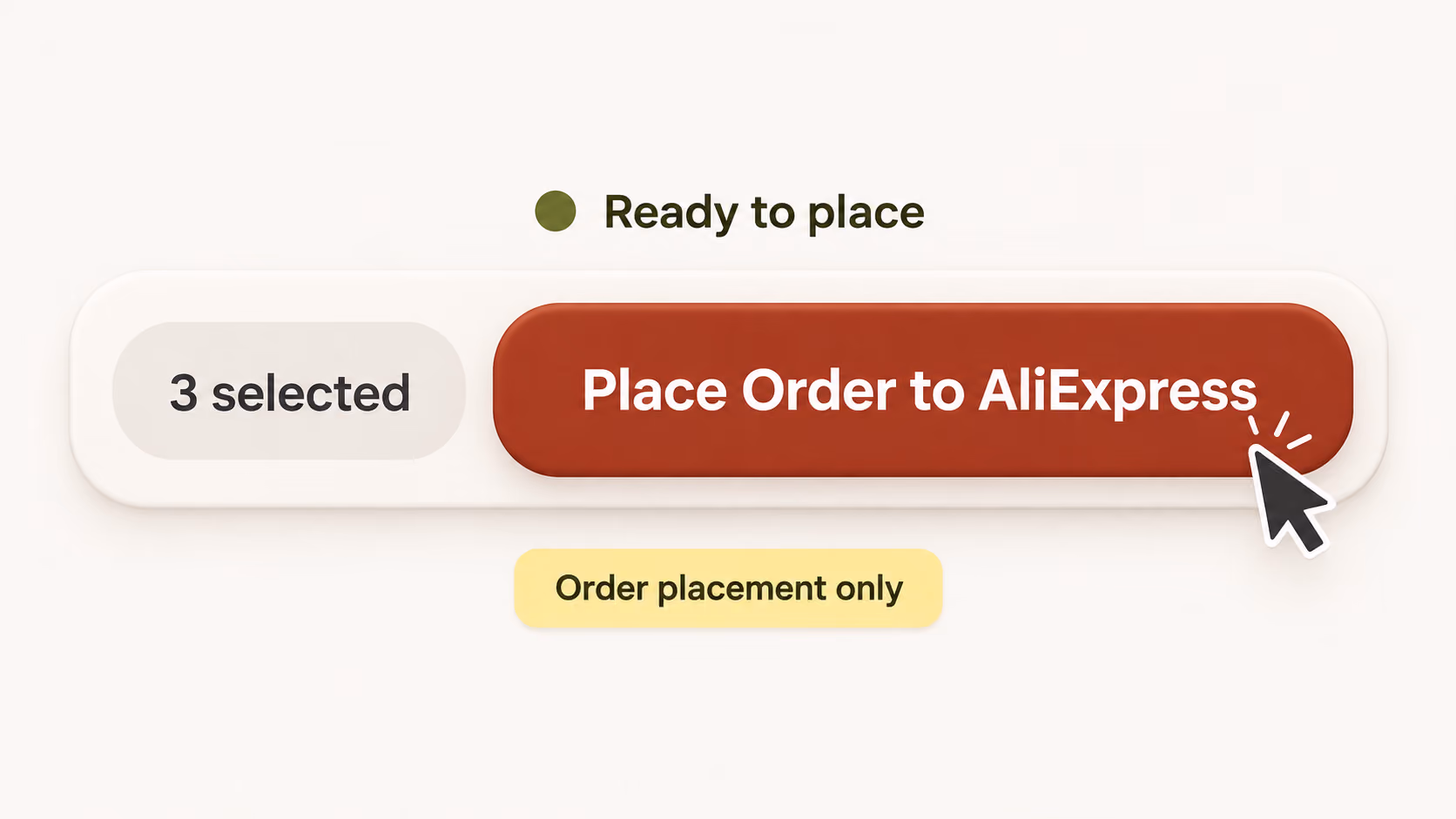 Place Order to AliExpress button activated for selected orders