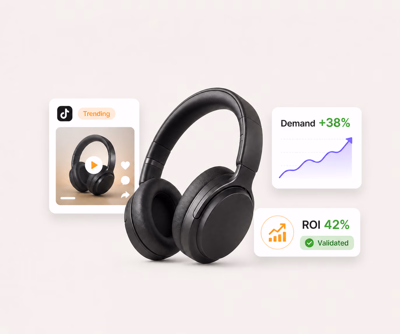 Product Research Library showing trends, demand growth, and estimated ROI