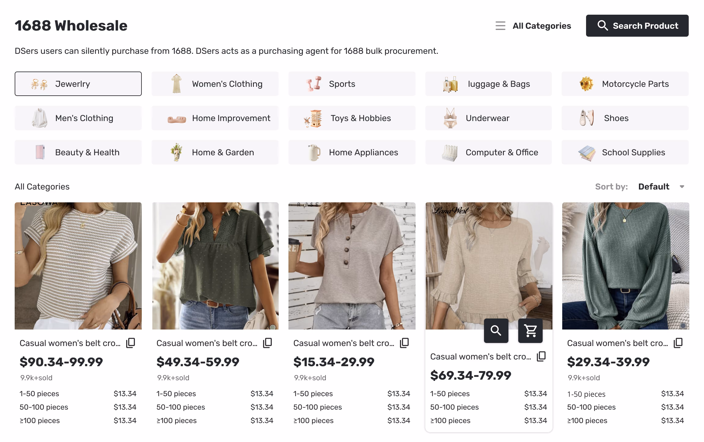 Curated 1688 wholesale product pool with MOQ and margin filters