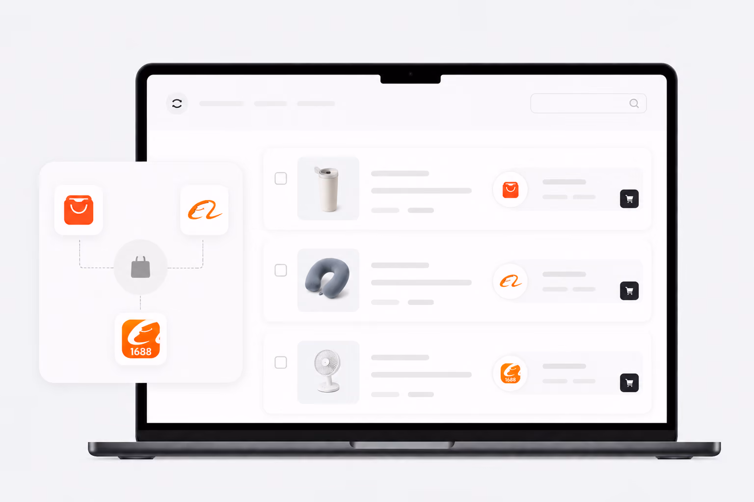 DSers Multi-Supplier Sourcing workspace connecting AliExpress, Alibaba, and 1688