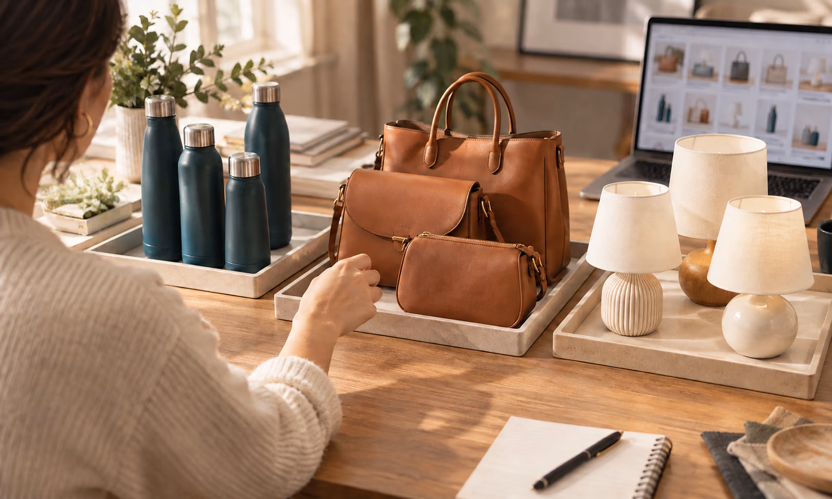 Merchant compares candidate products from a sourcing channel