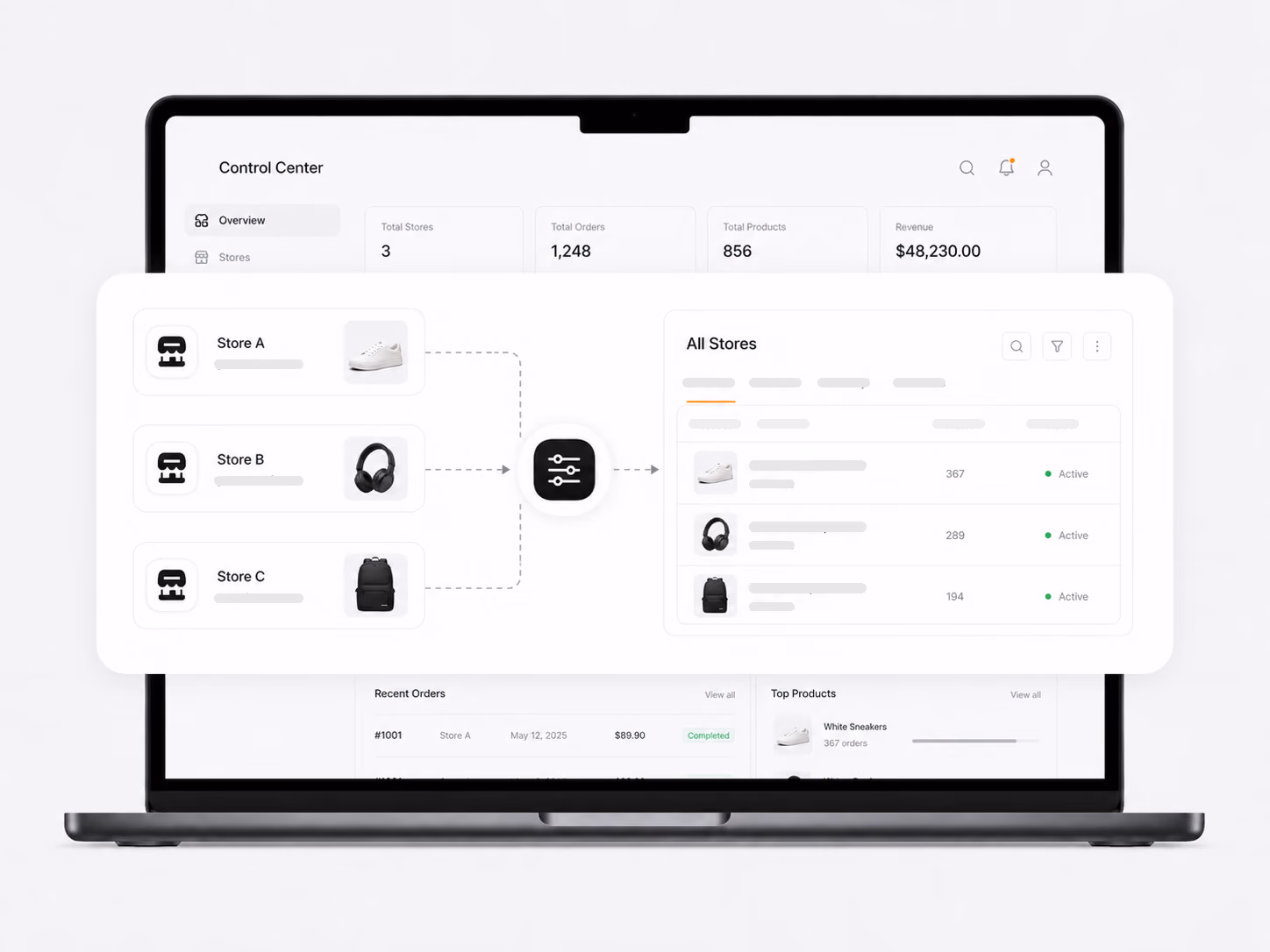 DSers Multiple Stores Management workspace for multi-store control