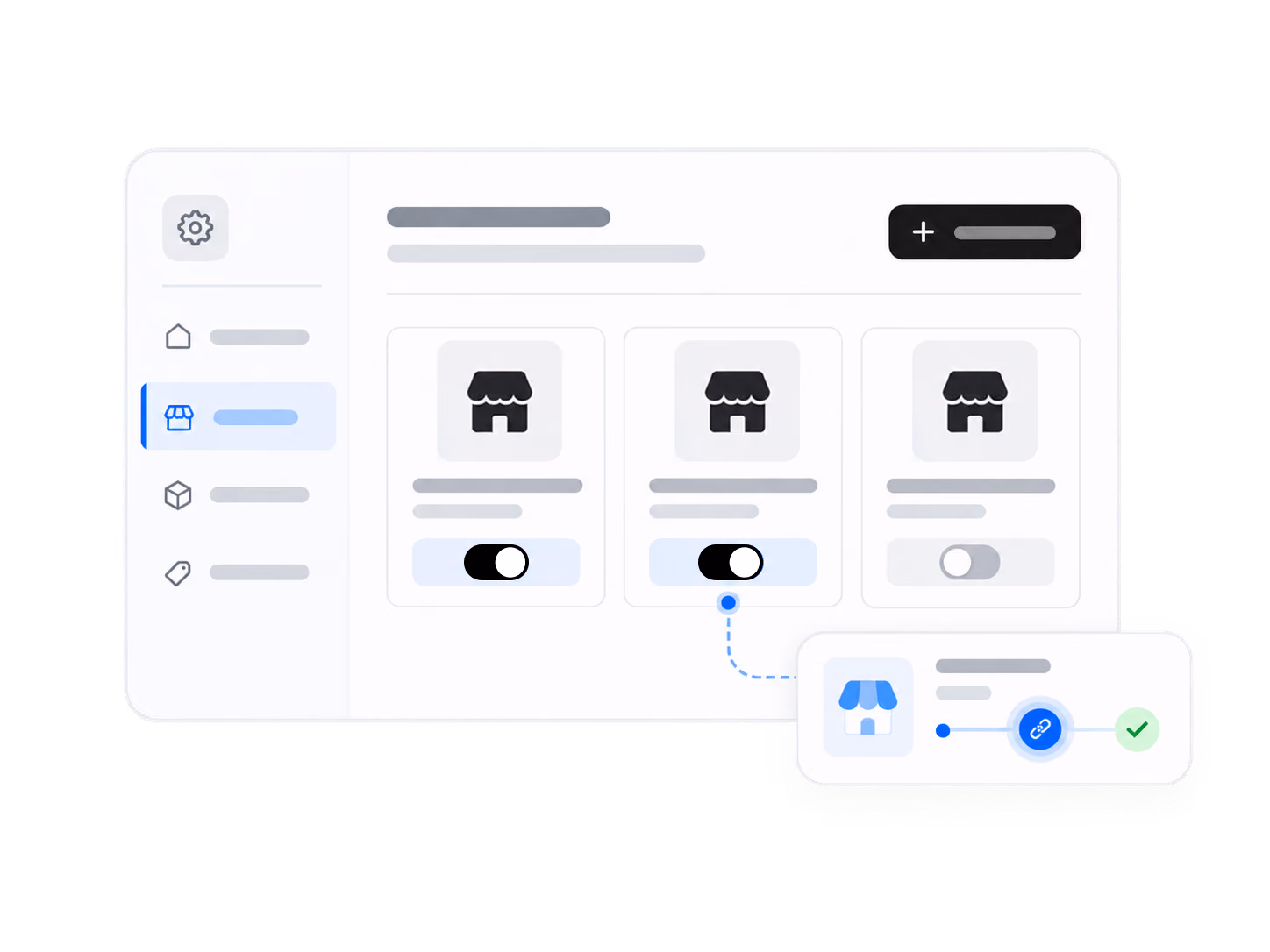 Connecting stores under Application Management Store tab