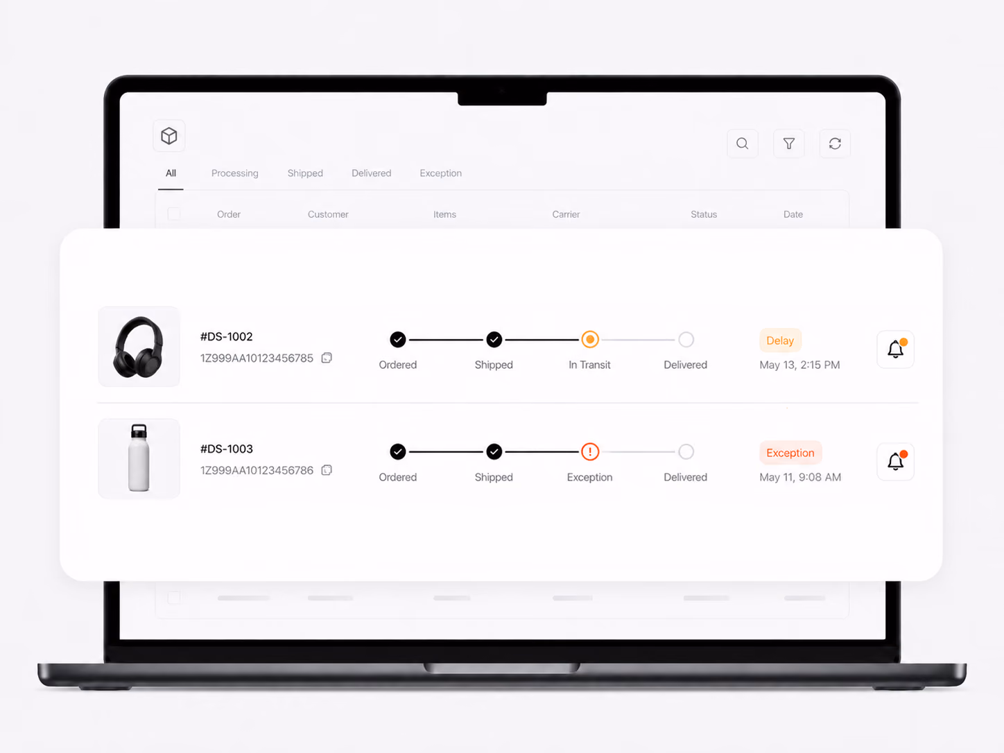DSers Shipment Tracking & Alerts workspace for delivery visibility