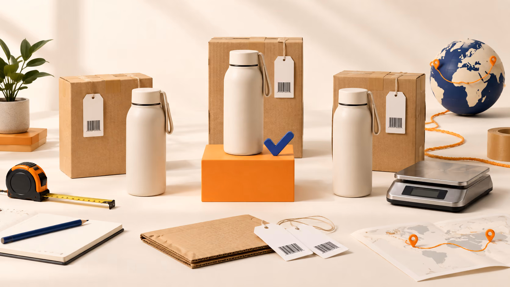 Three product samples and parcels compared by shipping route, weight and measurement, with one supplier option selected