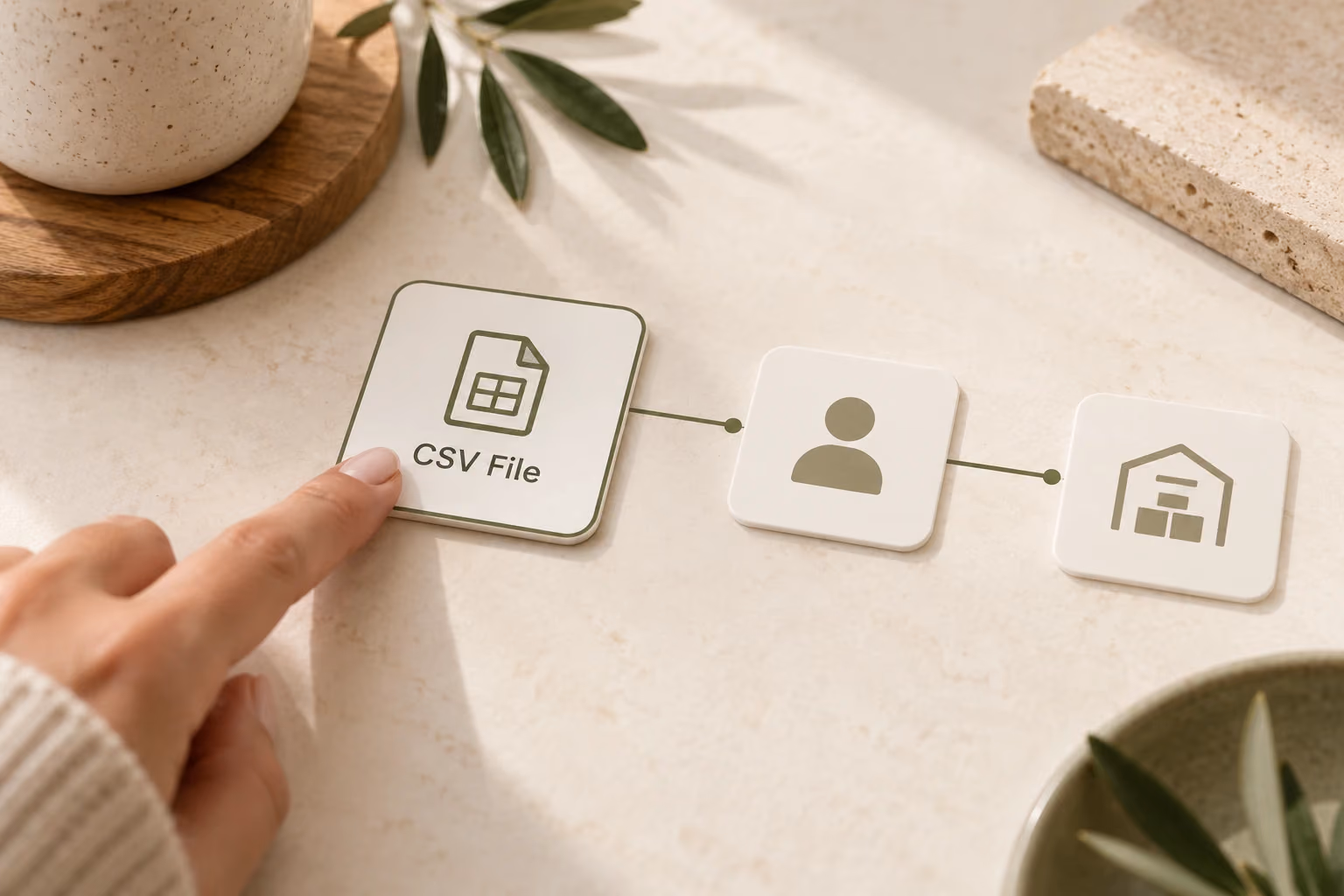 Choosing CSV File as the connection method and preparing account connections