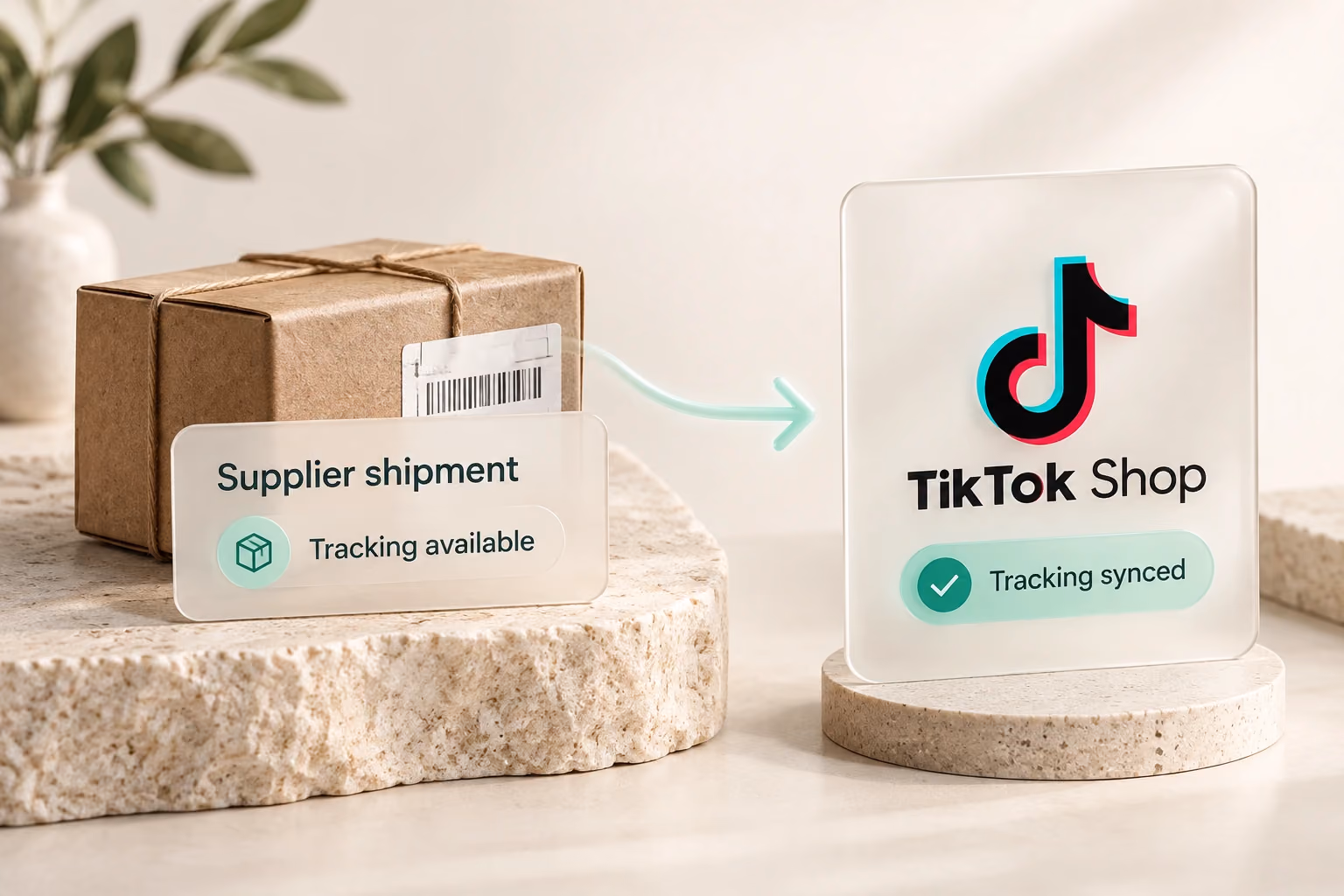 Supplier shipment tracking information syncs to TikTok Shop.