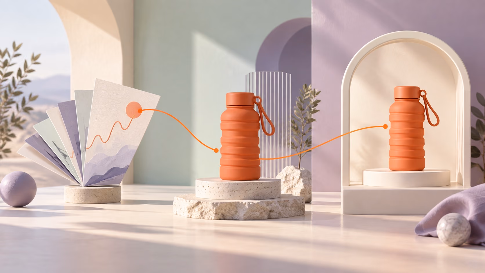 A conceptual journey from a demand signal to a product sample and a store-ready product