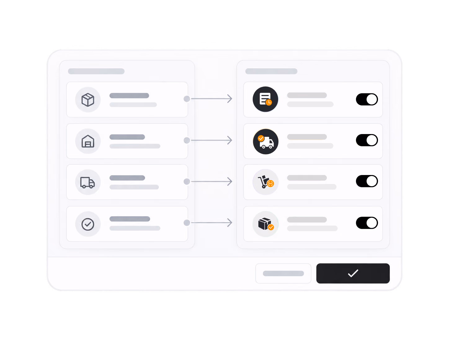 Mapping order stages to customer-facing statuses