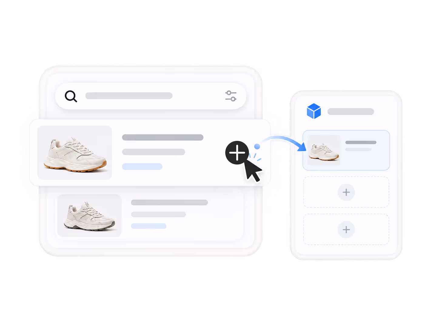 Adding products from Find Products to the Import List