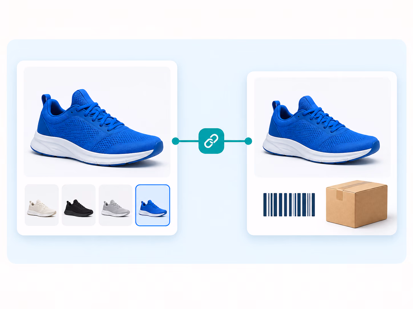 One selected blue store variant connected to the identical supplier SKU