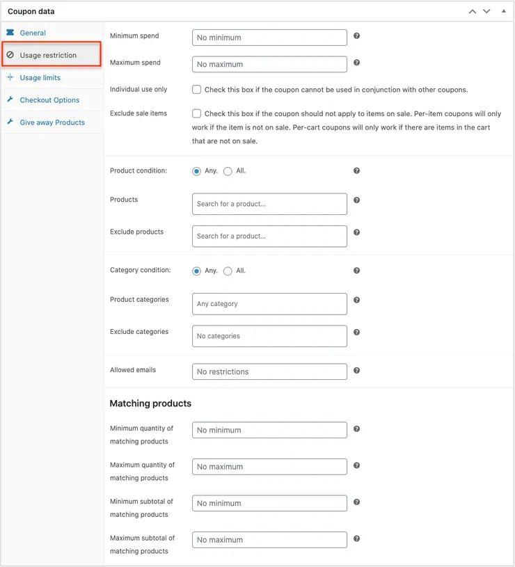 Smart coupons for WooCommerce Usage restriction - DSers