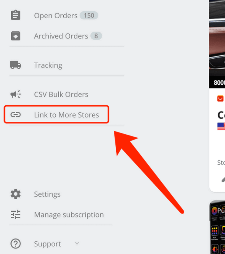 link stores to DSers by clicking on Link to More Stores - DSers