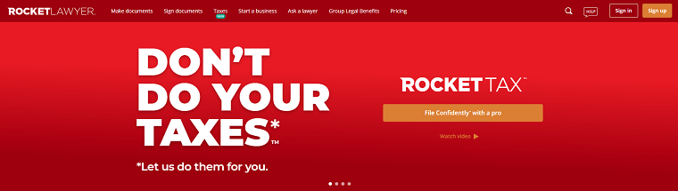 Rocket Lawyer Homepage - DSers