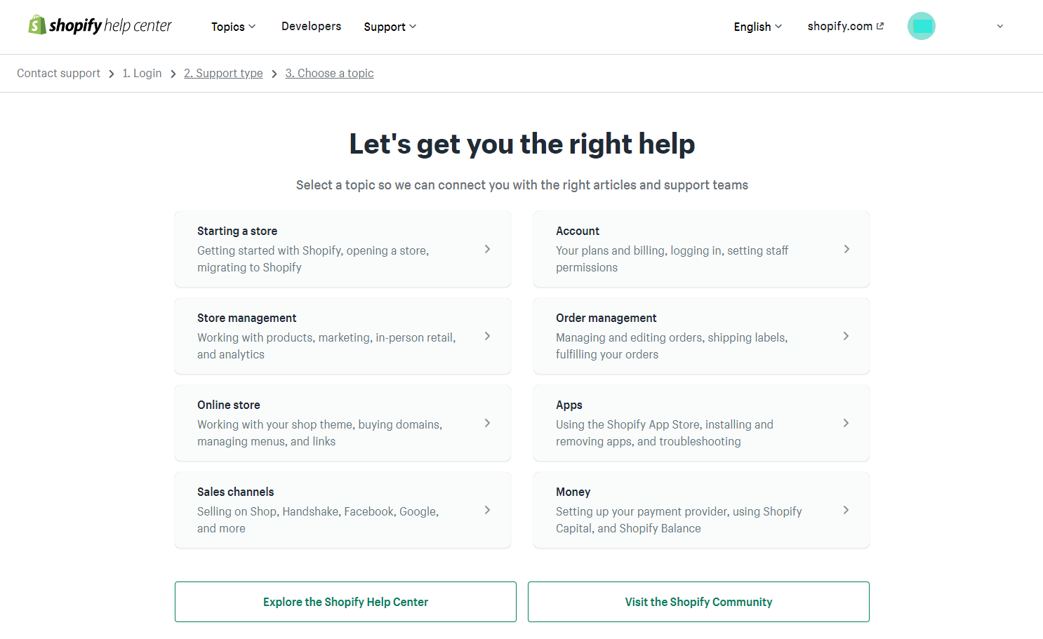 elect the topic you want to request support - DSes
